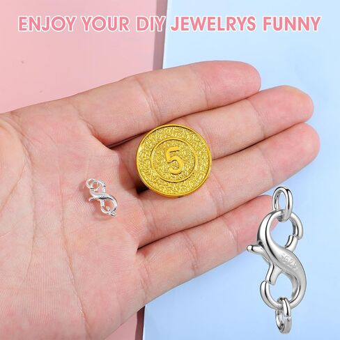 925 Sterling Silver Clasp Double Opening Lobster Claw Clasps Necklace Extender Bracelet Clasps and Closure for Jewelry Making Necklace Connector for DIY Jewelry Repair in Saudi Arabia