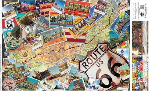 Buffalo Games - Route 66 Map - 300 Gigsaw Jigsaw Puzzle للبالغين - لغز صعب مثالي لليالي اللعبة in Saudi Arabia