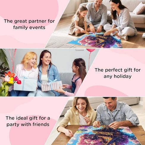 500 قطعة لغز اللغز للبالغين ، Pink Tree House Jigsaw Puzzle 500 قطعة ، ألغاز بانورامزو للزهور الملونة لكبار السن ، تحدي هدايا حفلات العطلات العائلية 20.5 × 15 في in Kuwait