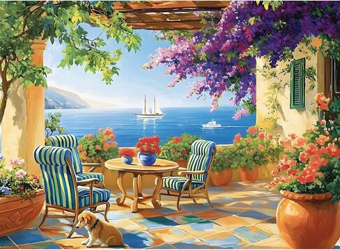500 قطعة لغز اللغز للبالغين ، Pink Tree House Jigsaw Puzzle 500 قطعة ، ألغاز بانورامزو للزهور الملونة لكبار السن ، تحدي هدايا حفلات العطلات العائلية 20.5 × 15 في in Kuwait