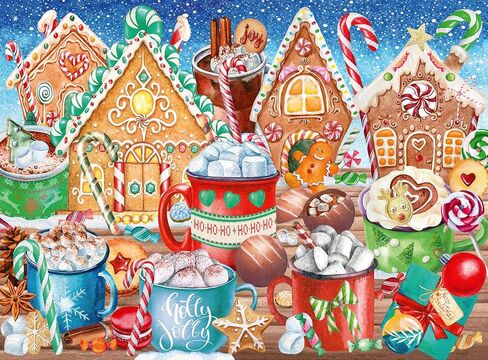 Ravensburger Sweet Christmas Treats - 200 قطعة Jigsaw Puzzle for Kids | فرحة عطلة مريحة! | أكواب دافئة من الكاكاو ، أعشاب من الفصيلة الخبازية و Gingerbread Fun | قطع متينة وصديقة للأطفال in Saudi Arabia