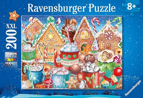 Ravensburger Sweet Christmas Treats - 200 قطعة Jigsaw Puzzle for Kids | فرحة عطلة مريحة! | أكواب دافئة من الكاكاو ، أعشاب من الفصيلة الخبازية و Gingerbread Fun | قطع متينة وصديقة للأطفال in Saudi Arabia