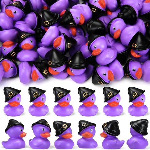 Soulchen 50 PCS Halloween Mini Resin Ducks Bulk Tiny Duck Fompurines Miniature Duckies for Halloween Party Favors Decoration Garden Micro Landscape Association DIY (Witch Style) in Saudi Arabia