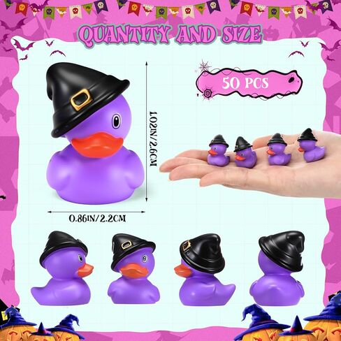 Soulchen 50 PCS Halloween Mini Resin Ducks Bulk Tiny Duck Fompurines Miniature Duckies for Halloween Party Favors Decoration Garden Micro Landscape Association DIY (Witch Style) in Saudi Arabia