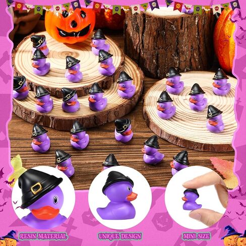 Soulchen 50 PCS Halloween Mini Resin Ducks Bulk Tiny Duck Fompurines Miniature Duckies for Halloween Party Favors Decoration Garden Micro Landscape Association DIY (Witch Style) in Saudi Arabia