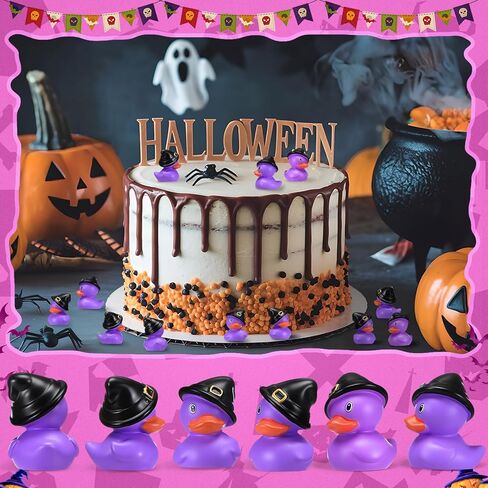 Soulchen 50 PCS Halloween Mini Resin Ducks Bulk Tiny Duck Fompurines Miniature Duckies for Halloween Party Favors Decoration Garden Micro Landscape Association DIY (Witch Style) in Saudi Arabia