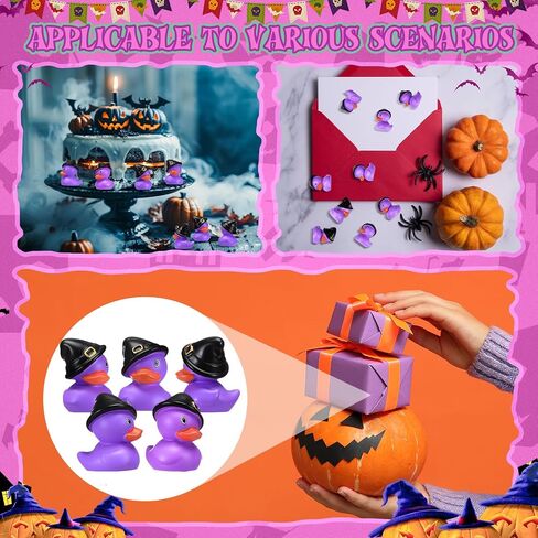 Soulchen 50 PCS Halloween Mini Resin Ducks Bulk Tiny Duck Fompurines Miniature Duckies for Halloween Party Favors Decoration Garden Micro Landscape Association DIY (Witch Style) in Saudi Arabia
