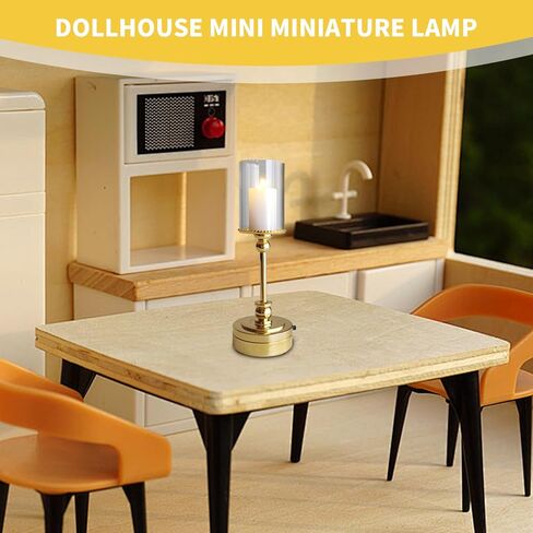 Mini Desk Lamp, 1:12 Scale Realistic Dollhouse Lights, Battery Operated DIY Craft Accessories for Dollhouses in Saudi Arabia
