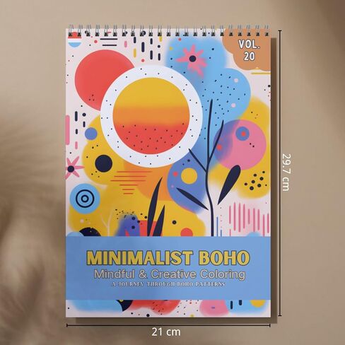 Adult Coloring Books Spiral Bound Page One Sided Design Gifts Arts and Crafts with Fun, Easy, and Mindfulness Relaxing Coloring Pages to Relax, Anxiety and Depression 24 Colorful of Minimalist Boho in Kuwait