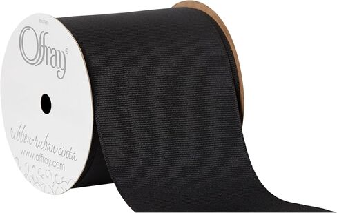 Berwick Offray 797127A 3" Wide Grosgrain Ribbon for Decoration, Gift Wrapping, and Crafts, 50-Yard Spool, Black in Saudi Arabia