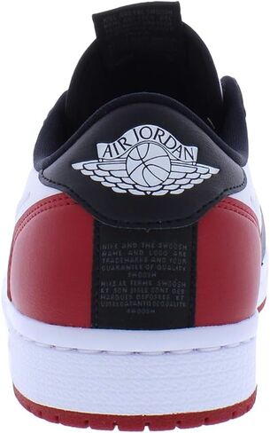 حذاء نسائي Air Jordan 1 Retro منخفض الانزلاق (AV3918-102، أبيض/أبيض-جيم أحمر-أسود) مقاس 8 in Saudi Arabia