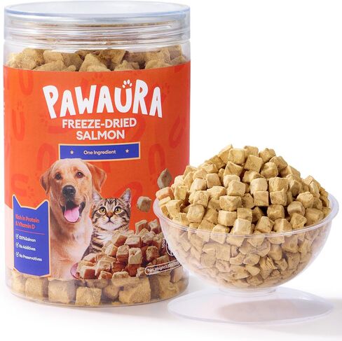 Freeze Dried Salmon Treats for Dogs & Cats – 3.53 oz, Single Ingredient, High-Protein, Natural High Value, Grain-Free, Healthy Pet Training Treats or Food Topper in Kuwait