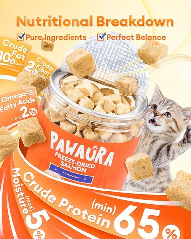 Freeze Dried Salmon Treats for Dogs & Cats – 3.53 oz, Single Ingredient, High-Protein, Natural High Value, Grain-Free, Healthy Pet Training Treats or Food Topper in Kuwait