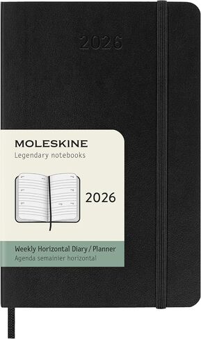 Moleskine Classic 12 Month 2026 Weekly Horizontal Planner, Soft Cover, Pocket (3.5" x 5.5"), Black, 144 pages in Saudi Arabia