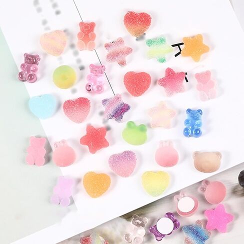GSHLLO 100 Pcs 3D Clear Resin Stickers Self Adhesive Cup Stickers Cute Flatback Charms Slime Craft Charms Flat Back Scrapbooking Embellishments for Photo Album in Saudi Arabia