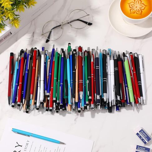 200 جهاز كمبيوتر متنوع حبر الحبر المعدني المعدني الكلاسيكي القابل للسحب ، نصيحة القلم ، وأقلام عشوائية الحبر الأسود المطبوع لمدرسة Office Home School in Kuwait