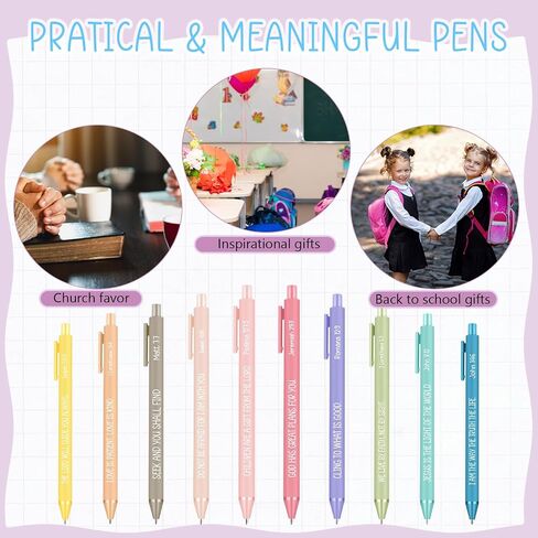 50 Pcs Christian Inspirational Ballpoint Pens Bible Verse Religious Pens First Day of Sunday School Gifts for Students Reward Supplies in Saudi Arabia