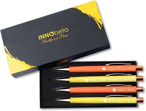 InnoBeta Fall Gifts for Women, Ballpoint Pen Set of 4, Gift Ideas for Fall Lovers, Autumn Lovers, Fall Sweet Fall in Saudi Arabia