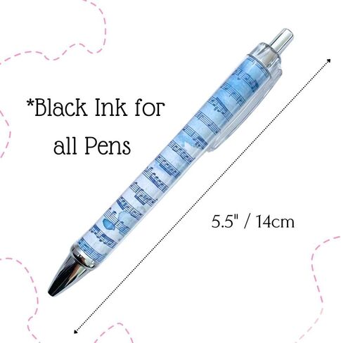 Music Pens 10 PC Unique Musical Party Favor Teacher Gift Romantic Themed Office Supplies Classroom Piano Enthusiasts Musician Cool Stationery Rainbow Vibes Bulk Perfect for Student Journals in Saudi Arabia