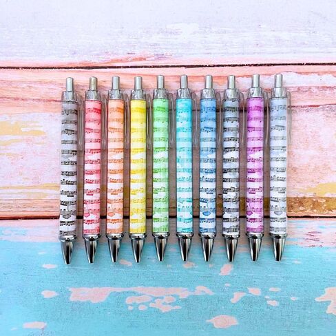 Music Pens 10 PC Unique Musical Party Favor Teacher Gift Romantic Themed Office Supplies Classroom Piano Enthusiasts Musician Cool Stationery Rainbow Vibes Bulk Perfect for Student Journals in Saudi Arabia