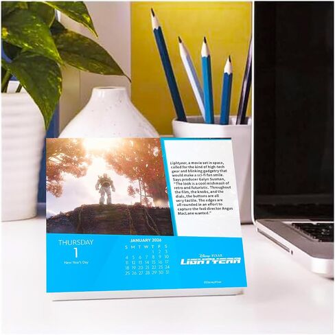 Disney Pixar 2026 Calendar, Box Edition Bundle - Deluxe 2026 Disney Animated Movies 365 Day to Day Box Calendar with Over 100 Calendar Stickers (Pixar Animation Gifts, Office Supplies) in Saudi Arabia