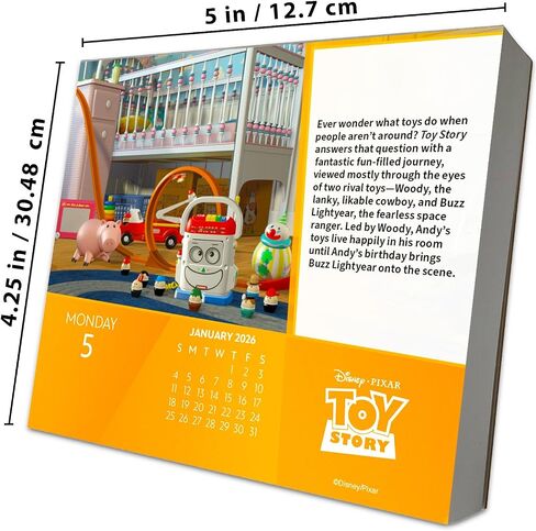 Disney Pixar 2026 Calendar, Box Edition Bundle - Deluxe 2026 Disney Animated Movies 365 Day to Day Box Calendar with Over 100 Calendar Stickers (Pixar Animation Gifts, Office Supplies) in Saudi Arabia