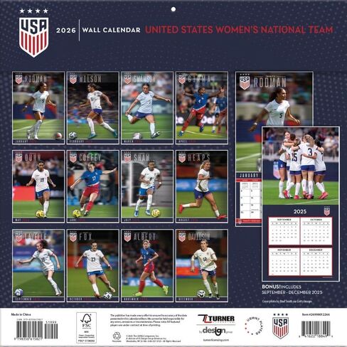 Us Women's Soccer Team 2026 12x12 Team Wall Calendar in Saudi Arabia
