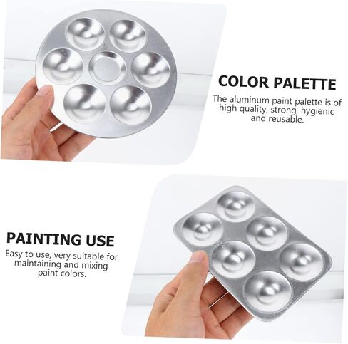 Homoyoyo Aluminum Paint Tray 3 Pcs 10-Compartment Art Painting Palette for Acrylic and Watercolor Lightweight for Artists in Saudi Arabia