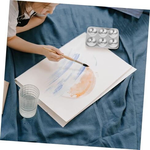 Homoyoyo Aluminum Paint Tray 3 Pcs 10-Compartment Art Painting Palette for Acrylic and Watercolor Lightweight for Artists in Saudi Arabia