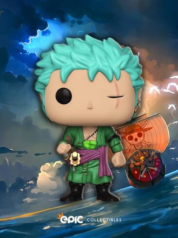 Pop Anime: One Piece - Roronoa Zoro Vinyl Figure Included with Box Protector Compatible for Funko in Kuwait