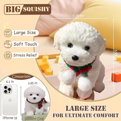 Cute Taba Squishy Dog, Squishy Dog Stress Relief Toy for Adult/Kids, Handmade Soft Teddy Dog Design, Perfect Squeeze Toys Gift for Relaxation and Fun (Teddy A) in Kuwait