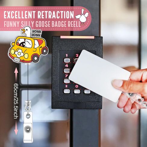 5 Pcs Funny Silly Goose Badge Reel Retractable ID Holder with Alligator Clip Funny Silly Goose Badge Reel Nursing Accessories ID Clip for Nurse Student Teacher Gifts Women Men in Saudi Arabia