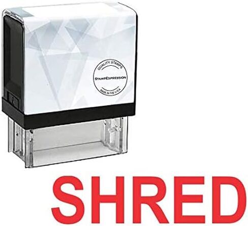 StampExpression - Shred Office Self Inking Rubber Stamp - Red Ink (A-5394) in Saudi Arabia