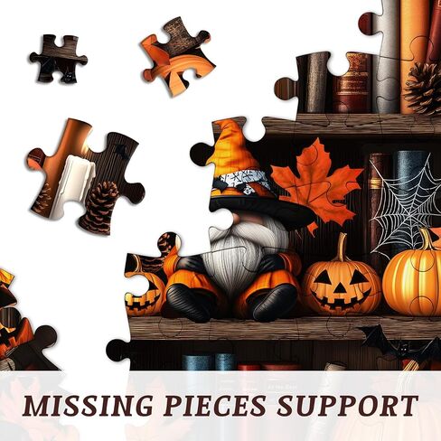 Halloween Puzzles for Adults 1000 Pieces, PICKFORU Vintage Book Pages Jigsaw Puzzles Pumpkin Gnomes, Hard Difficult Horror Bookshelf Theme as House Decor in Saudi Arabia