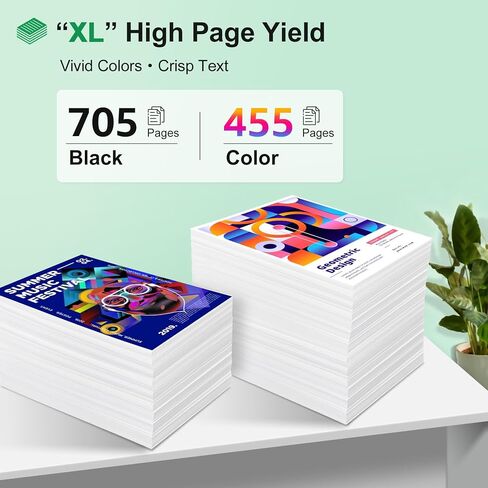 67XL حبر حبر خراطيش أسود كومبو كومبو متوفرة لـ HP Ink 67 لـ Deskjet 2855e 2755e 2700 2 2800e 4155e 4255e 2734e 4100 2827e 4100e envy 6055e 6455e printer in Saudi Arabia
