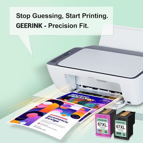 67XL حبر حبر خراطيش أسود كومبو كومبو متوفرة لـ HP Ink 67 لـ Deskjet 2855e 2755e 2700 2 2800e 4155e 4255e 2734e 4100 2827e 4100e envy 6055e 6455e printer in Saudi Arabia