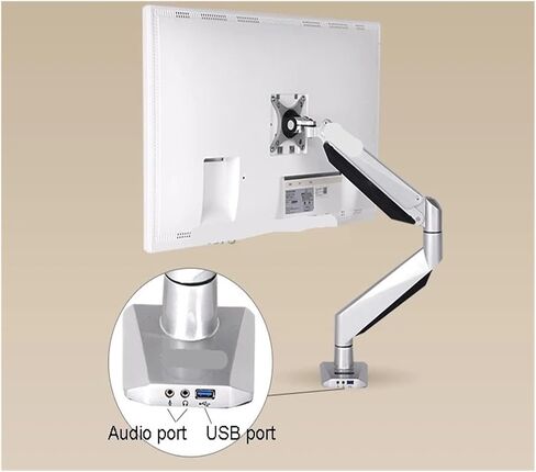 D7H Aluminum Gas Spring 10-30 inch LED LCD Monitor Stand-Mounted PC mounting arm, 9-20 kg Load Capacity, with Audio and USB Ports in Saudi Arabia