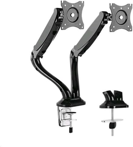 Double Arm TV LCD Monitor Desktop Mounting Bracket Art Rotating Gas Spring - in Saudi Arabia