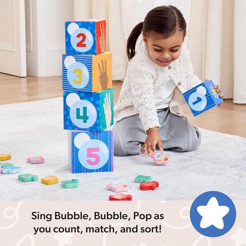 Melissa & Doug® Ms. Rachel™ Sort and Count Nesting and Stacking Blocks with Wooden Fish Preschool Learning Toy for Boys, Girls - FSC Certified in Saudi Arabia