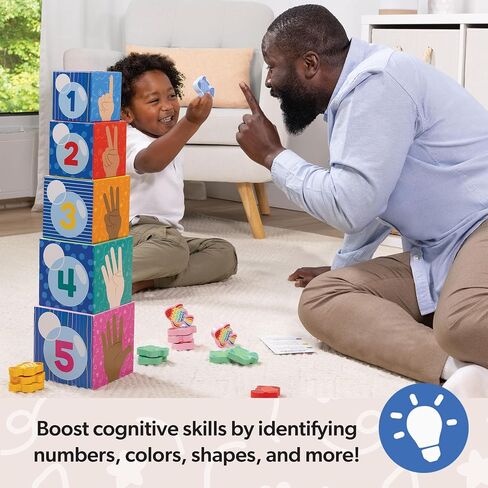 Melissa & Doug® Ms. Rachel™ Sort and Count Nesting and Stacking Blocks with Wooden Fish Preschool Learning Toy for Boys, Girls - FSC Certified in Saudi Arabia
