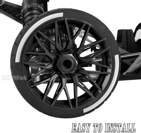 RC Wheels and Tires for 1/7 Felony 6S BLX,RC Highway Wheel Rubber Tires,4PCS RC Drift Car Highway Tires Road Soft Tires,Green in Saudi Arabia