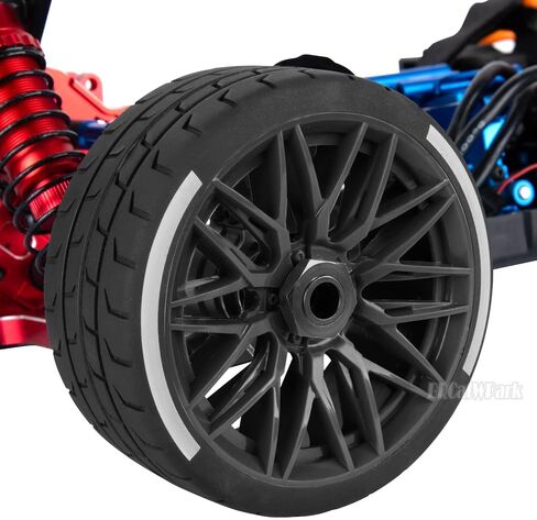 RC Wheels and Tires for 1/7 Felony 6S BLX,RC Highway Wheel Rubber Tires,4PCS RC Drift Car Highway Tires Road Soft Tires,Green in Saudi Arabia
