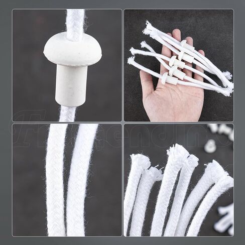 Framendino, 20 Pack Round Oil Lamp Wicks with Ceramic Tube Holders 1/4 Inch 0.5FT Cotton Braided Wick Replacement for Candle Burner Kerosene Lantern in Saudi Arabia