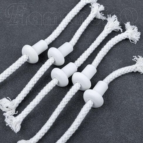Framendino, 20 Pack Round Oil Lamp Wicks with Ceramic Tube Holders 1/4 Inch 0.5FT Cotton Braided Wick Replacement for Candle Burner Kerosene Lantern in Saudi Arabia