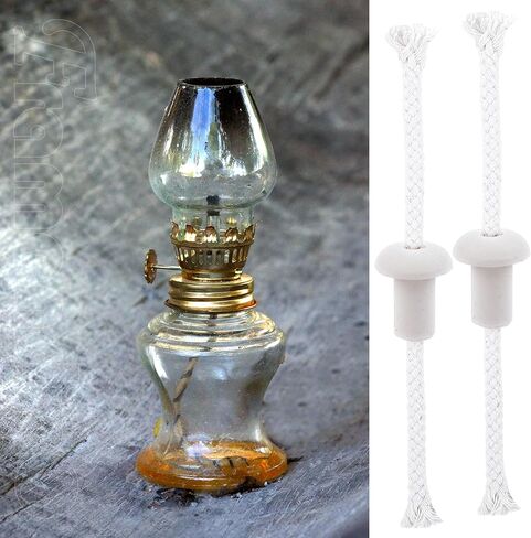 Framendino, 20 Pack Round Oil Lamp Wicks with Ceramic Tube Holders 1/4 Inch 0.5FT Cotton Braided Wick Replacement for Candle Burner Kerosene Lantern in Saudi Arabia