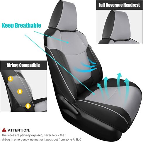AOOG Leather Car Seat Covers Fit RAV4, Waterproof Faux Leather Seat Covers Custom Fit for Toyota RAV4 2019 2021 2022 2023 LE,XLE,XLE Premium, Limited (Front Pair, Black) in Saudi Arabia