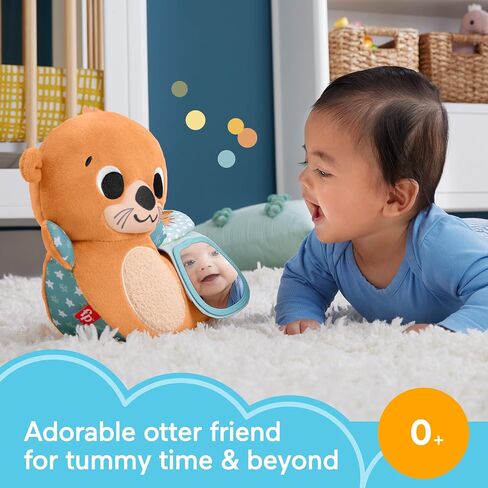 FISHER-PRICE BABY Toy 2-in-1 Rockin' Tummy Time Otter Plush Sensory Activity with Soft Book for Newborn Play Ages 0+ Months in Saudi Arabia