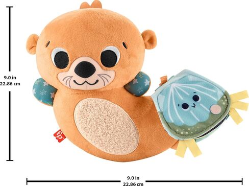 FISHER-PRICE BABY Toy 2-in-1 Rockin' Tummy Time Otter Plush Sensory Activity with Soft Book for Newborn Play Ages 0+ Months in Saudi Arabia