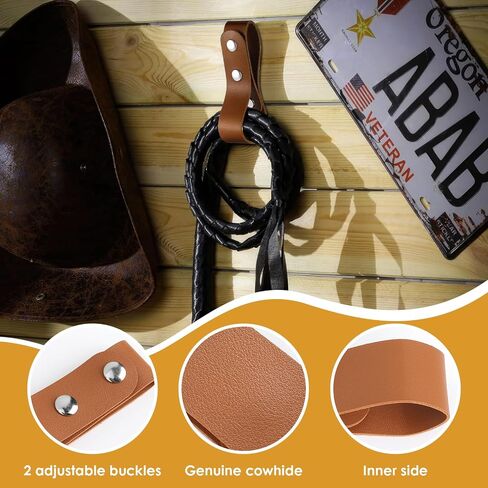 2Pcs Leather Whip Holster, Handmade Belt Whips Holder Bullwhip Whip Loop for Better Security Original Cow Hide Leather Whip Holder, 1.2 x 5.4 Inches(Brown) in Saudi Arabia