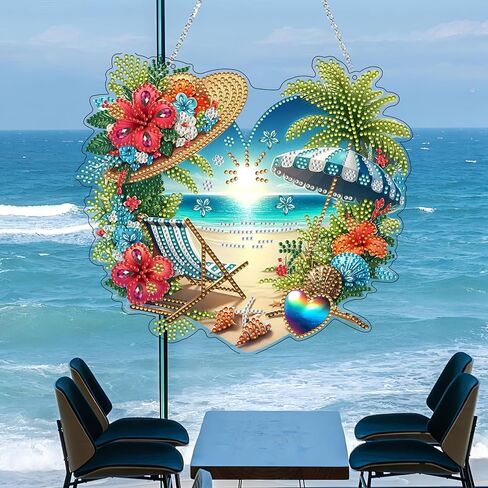 DIY Hanging Diamond Art Kit للبالغين - نافذة الفن الأحجار الكريمة وجدار قلادة ، زخرفة دخن من المنزل والحديقة (Happy Halloween) in Saudi Arabia